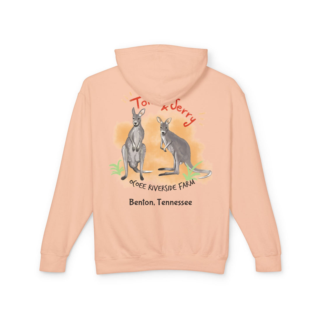 Unisex Lightweight Hooded Sweatshirt - Ocoee Riverside Farm Cute Kangaroo