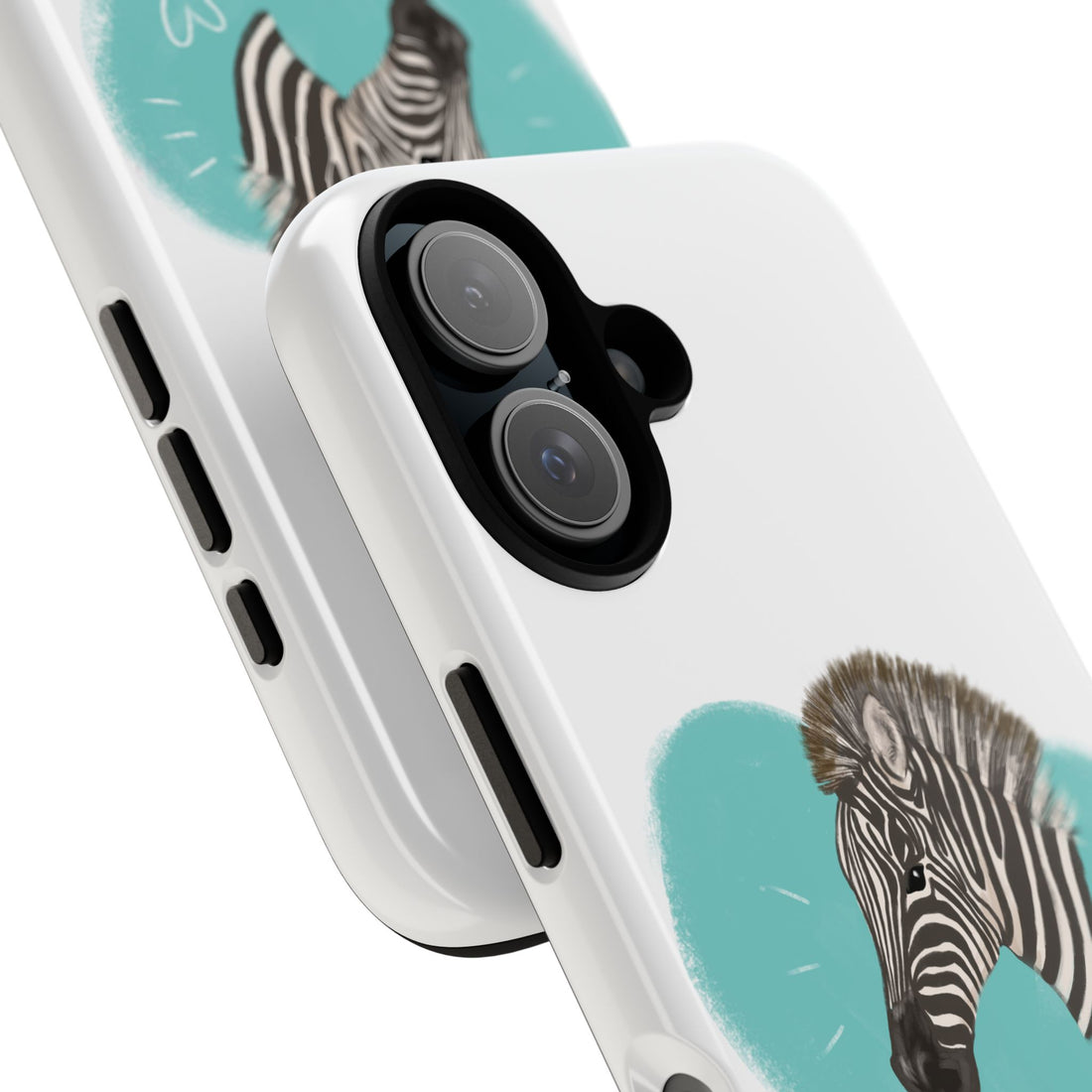 A zebra adorned with the word "Marty" creatively integrated into its stripes at Ocoee Riverside Farm Phone Case