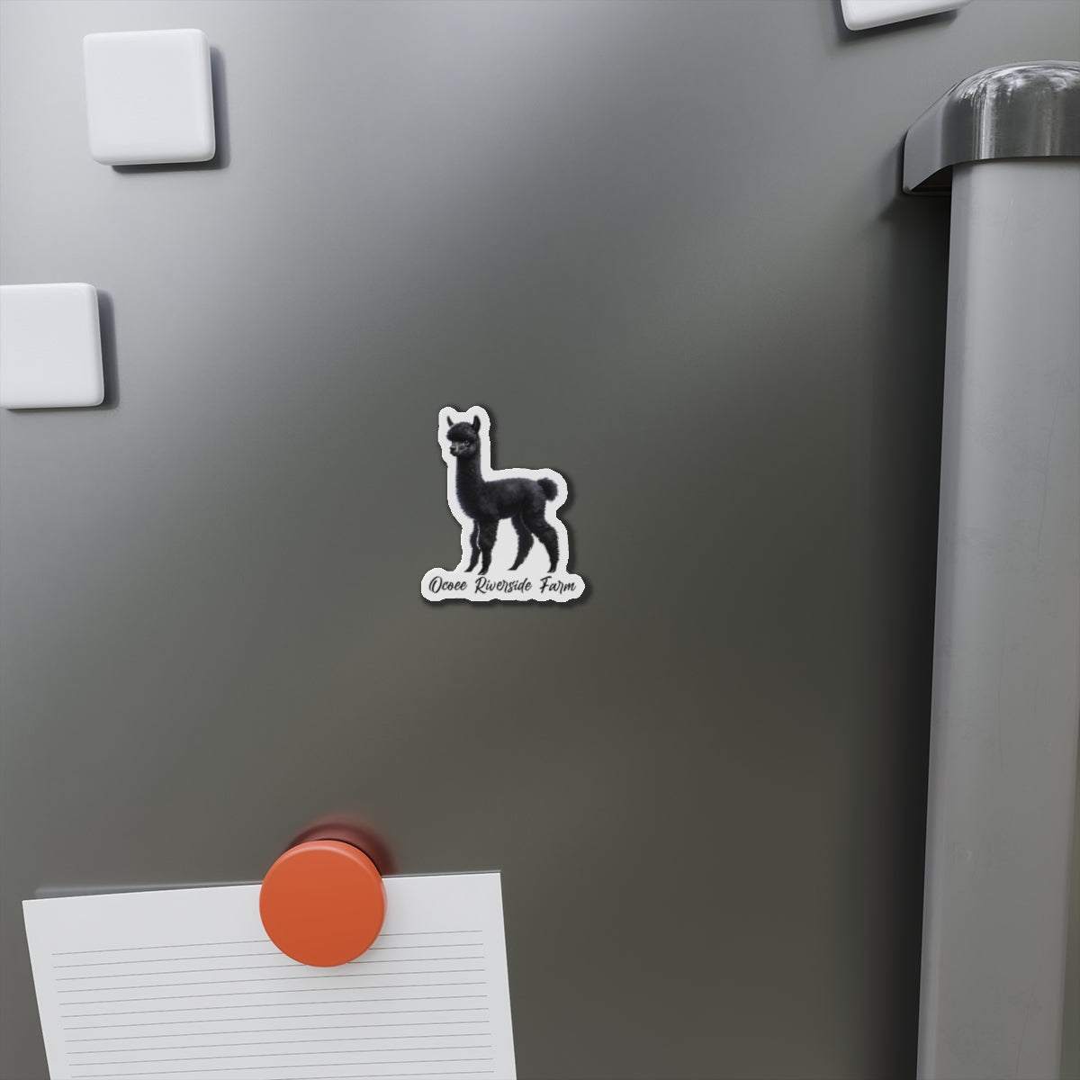 Black Alpaca Die-Cut Magnet 