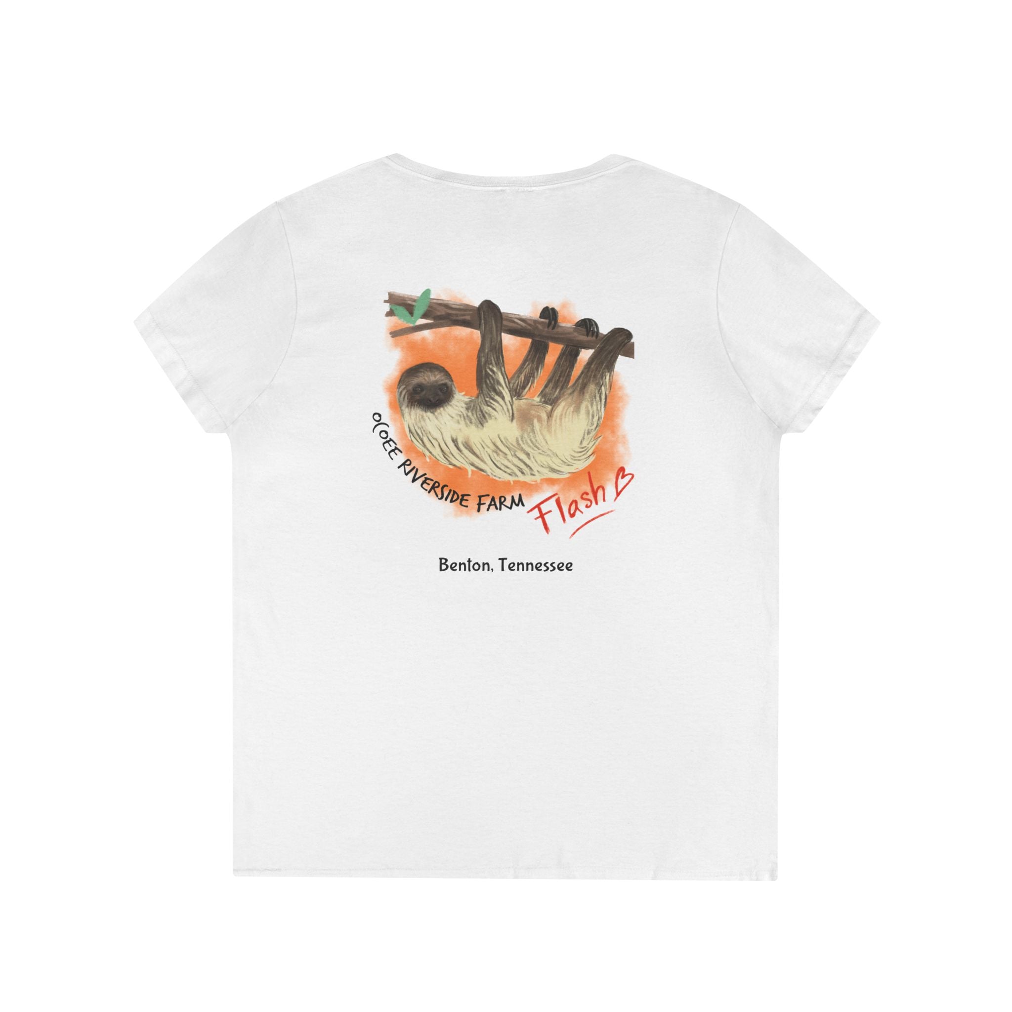 Women’s Spud Heart V-Neck T-Shirt - Ocoee Riverside Farm, Tennessee