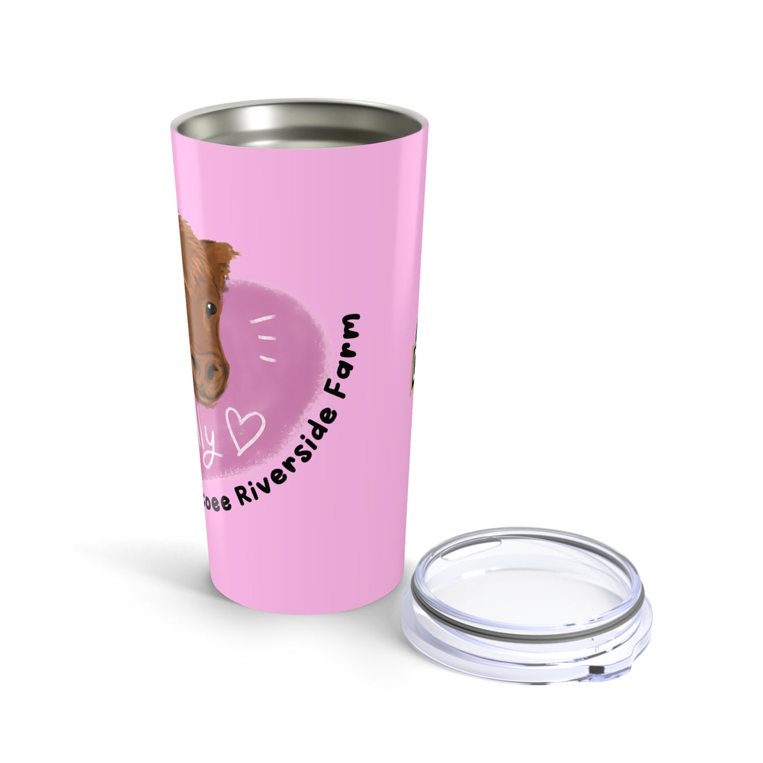 Custom Stylish 20oz Tumbler - Riverside Farm Cute Cow Design