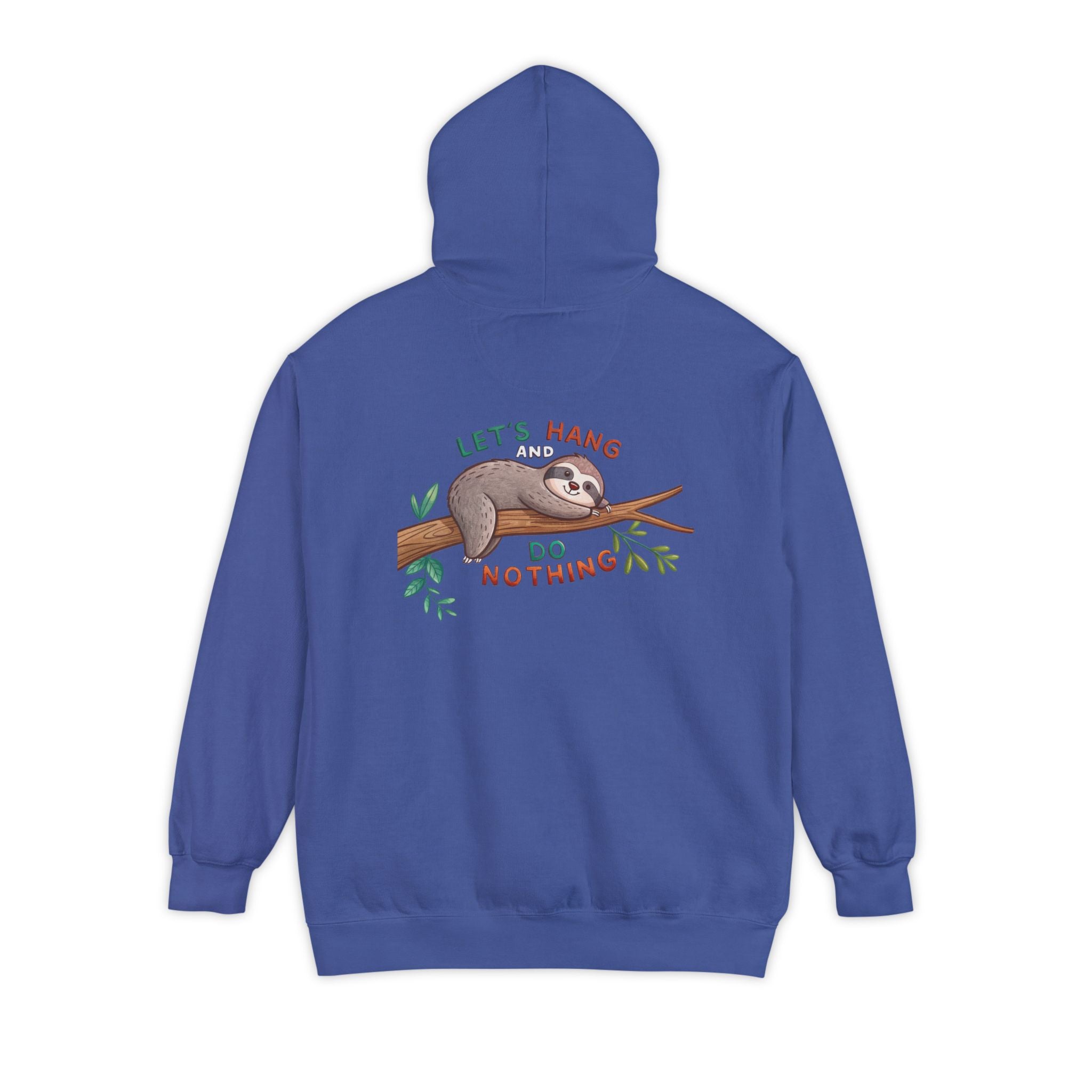 Unisex Hoodie - Let's Hang Sloth Design - Casual Comfort for Nature Lovers
