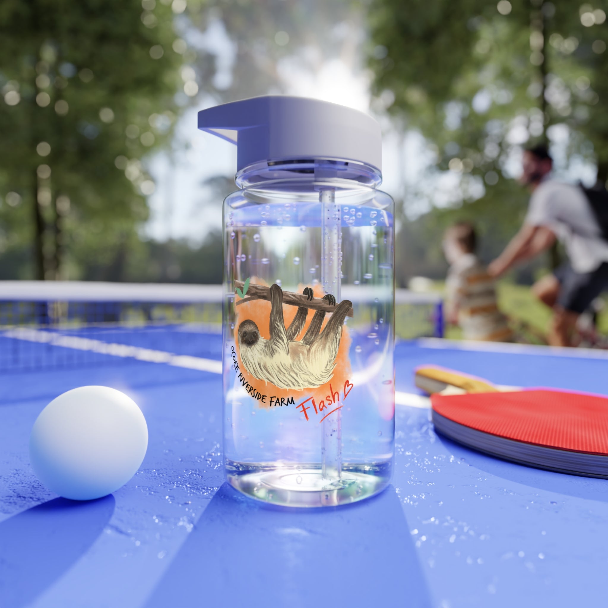 Cute Sloth Farm Tritan Water Bottle with Straw