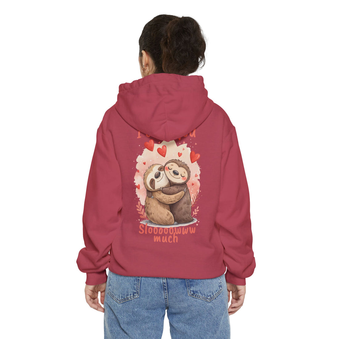 Adorable Sloth Love Hoodie - Unisex Garment-Dyed Hoodie for Warm Feelings and Cuddles