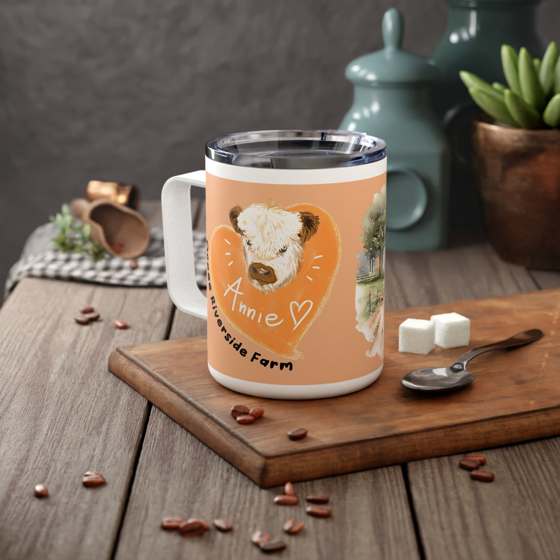 Rustic Insulated Coffee Mug | 10oz Mug with Farmhouse Design for Country Lovers