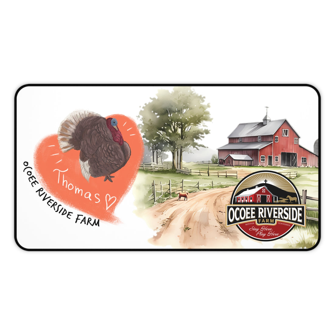 Animal Farm Custom Ocoee Riverside Farm Desk Mat Design