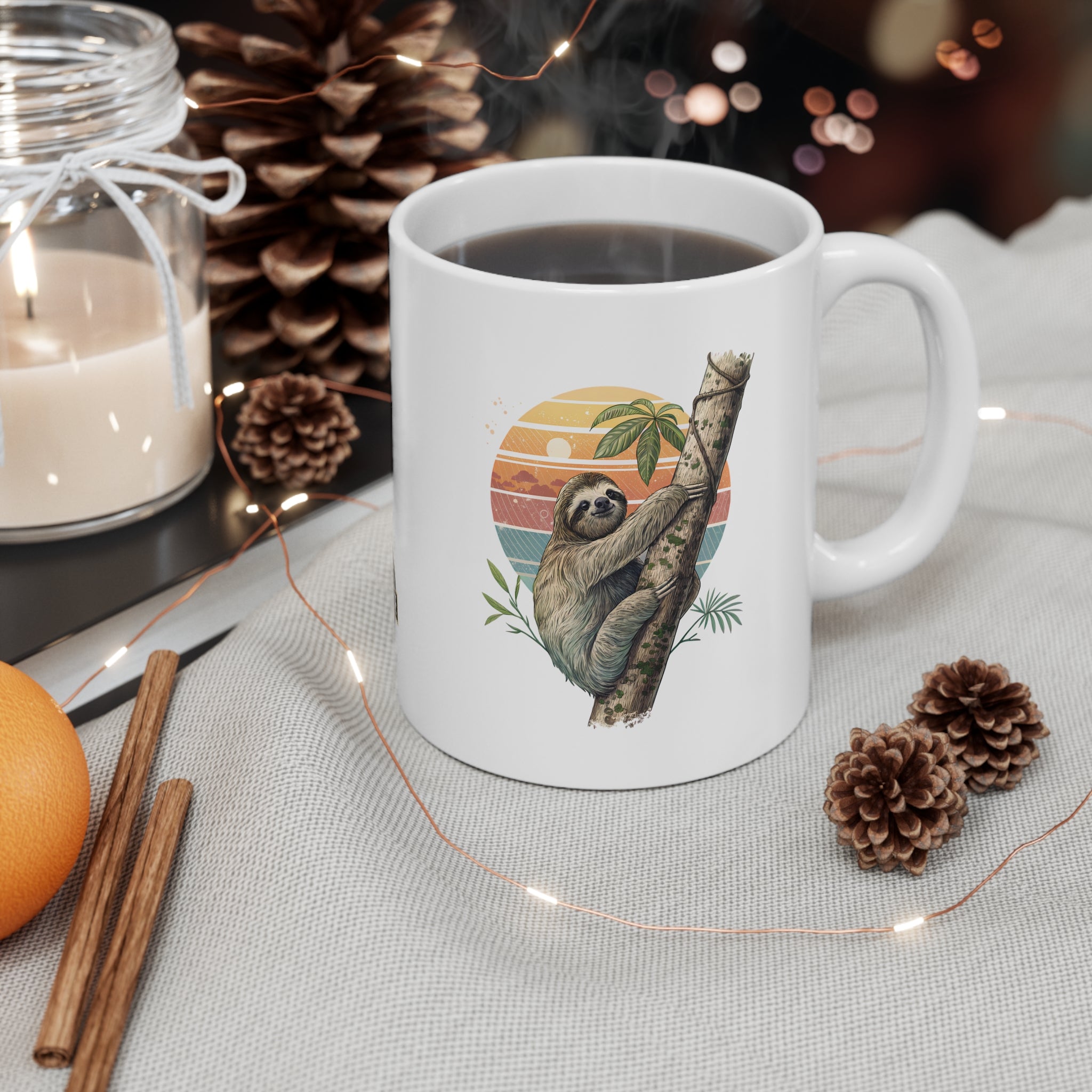 Charming Sloth Ceramic Coffee Mug – 11oz & 15oz – Perfect for Nature Lovers!