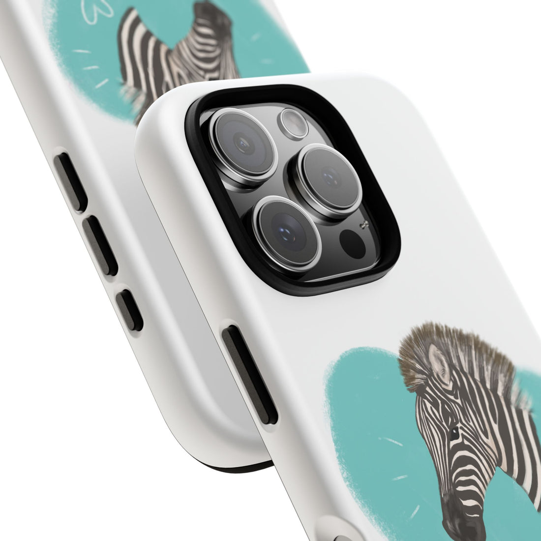 A zebra adorned with the word "Marty" creatively integrated into its stripes at Ocoee Riverside Farm Phone Case