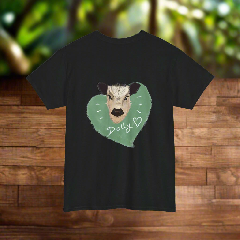 Unisex Garment-Dyed Long Sleeve T-Shirt with Cow Design - Perfect for Animal Lovers