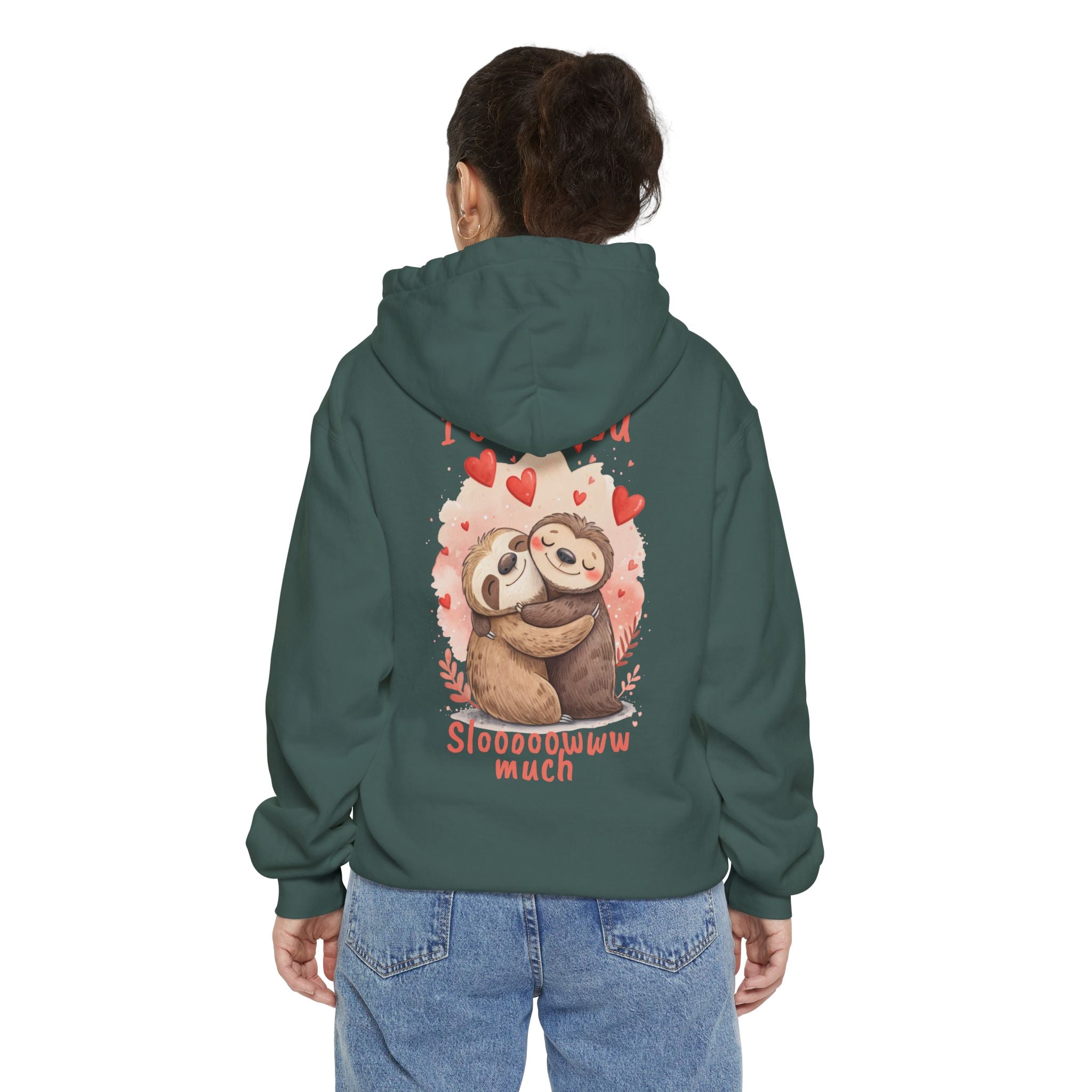 Adorable Sloth Love Hoodie - Unisex Garment-Dyed Hoodie for Warm Feelings and Cuddles
