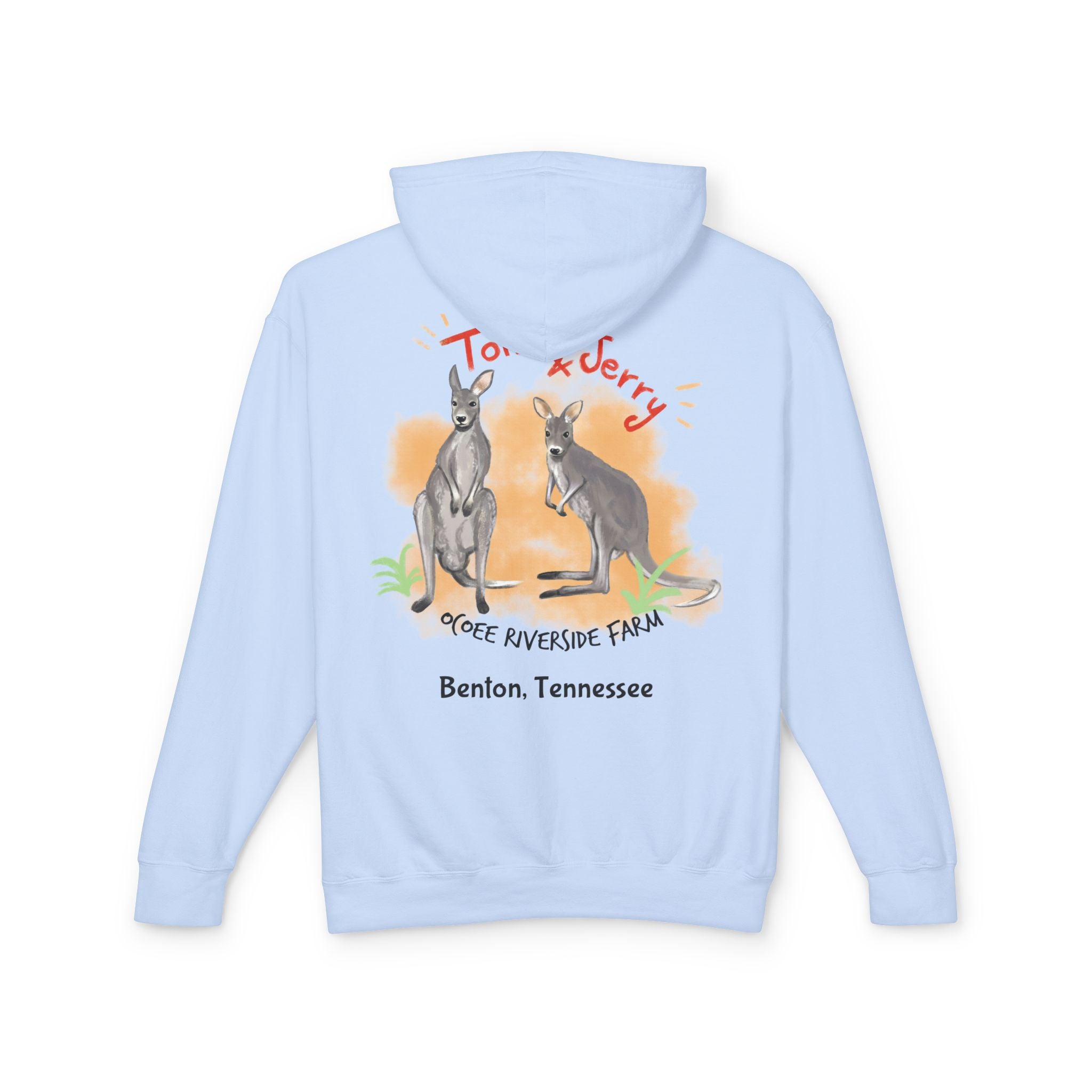 Unisex Lightweight Hooded Sweatshirt - Ocoee Riverside Farm Cute Kangaroo