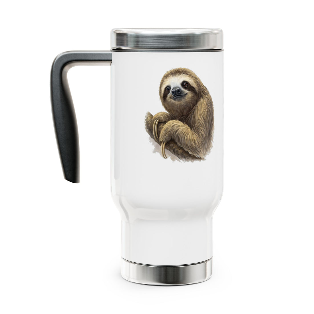 Funny Sloth Stainless Steel Travel Mug - 14oz with Handle