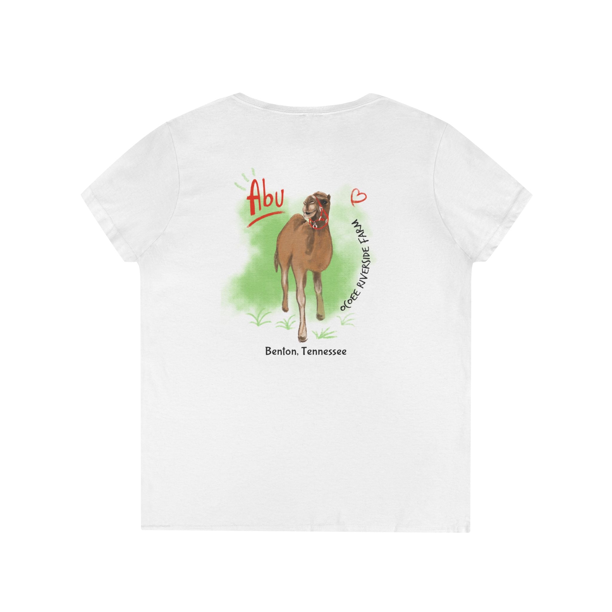 Women’s Spud Heart V-Neck T-Shirt - Ocoee Riverside Farm, Tennessee