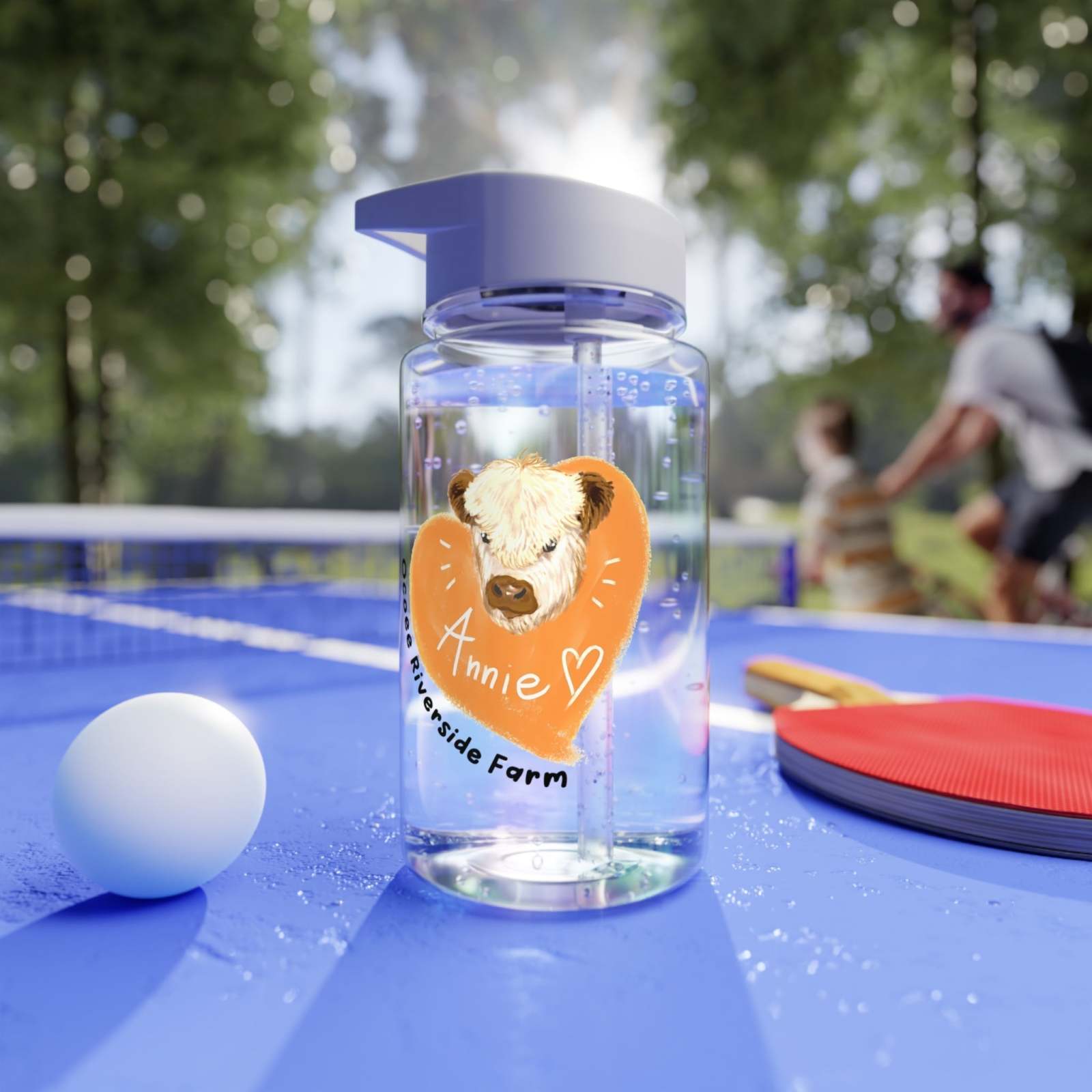 Country Cow Water Bottle with cute cow design, BPA-free Tritan, spill-resistant lid, and foldable straw for everyday use.