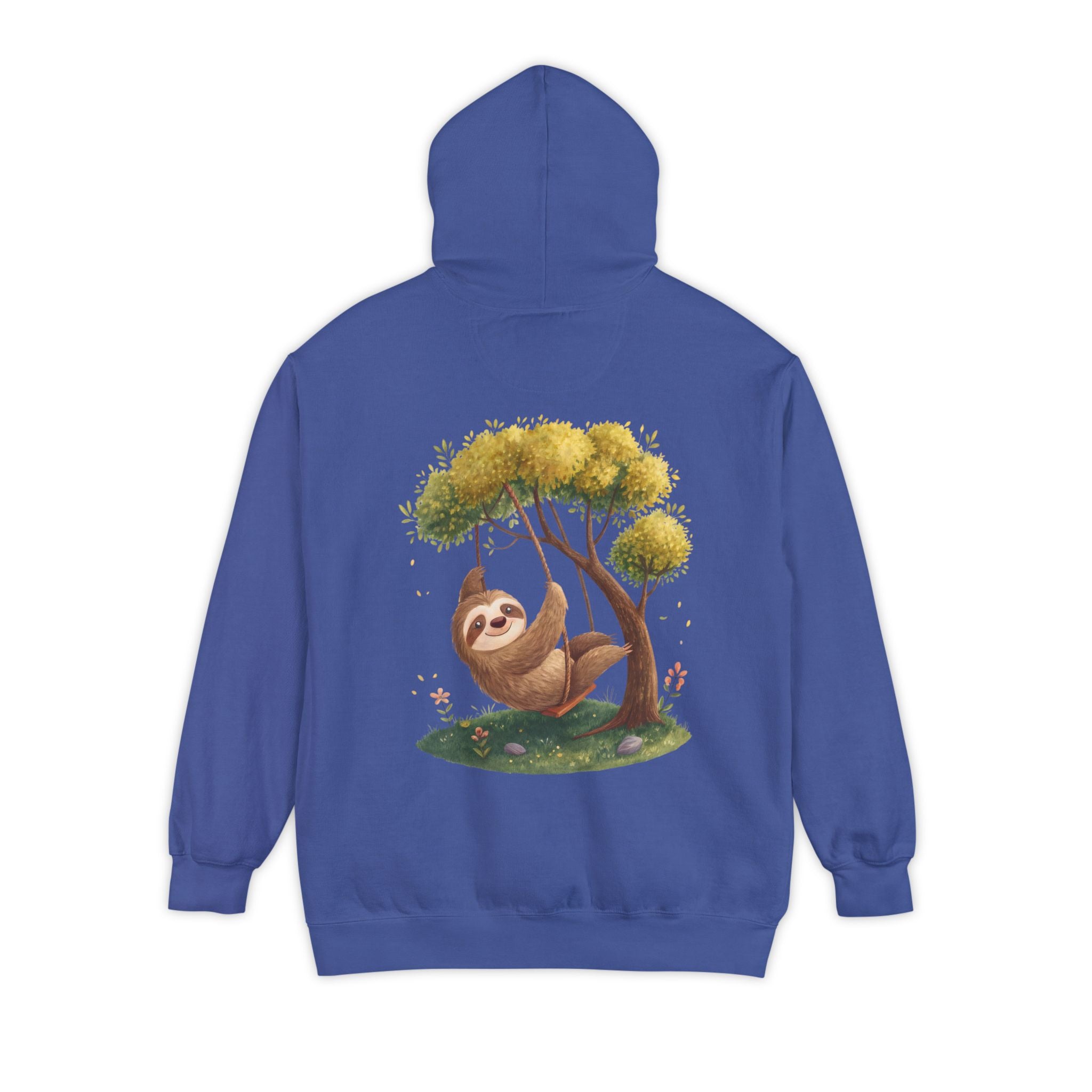 Cute Sloth Garment-Dyed Hoodie for Nature Lovers
