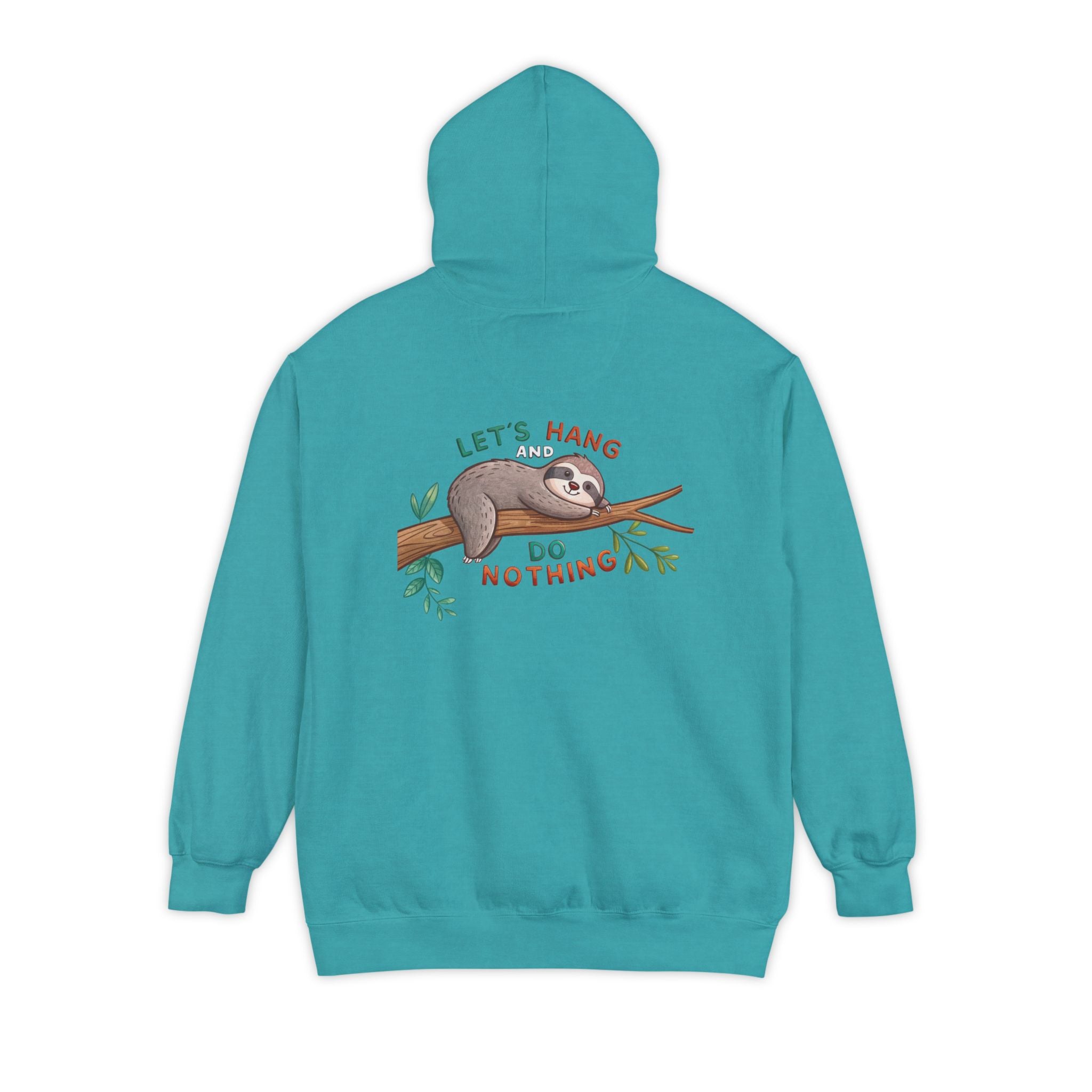 Unisex Hoodie - Let's Hang Sloth Design - Casual Comfort for Nature Lovers