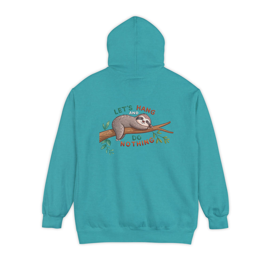 Unisex Hoodie - Let's Hang Sloth Design - Casual Comfort for Nature Lovers