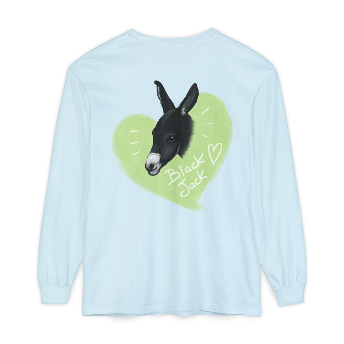 Unisex Long Sleeve Tee with Black Jack Graphic | Cute Animal Lover Shirt