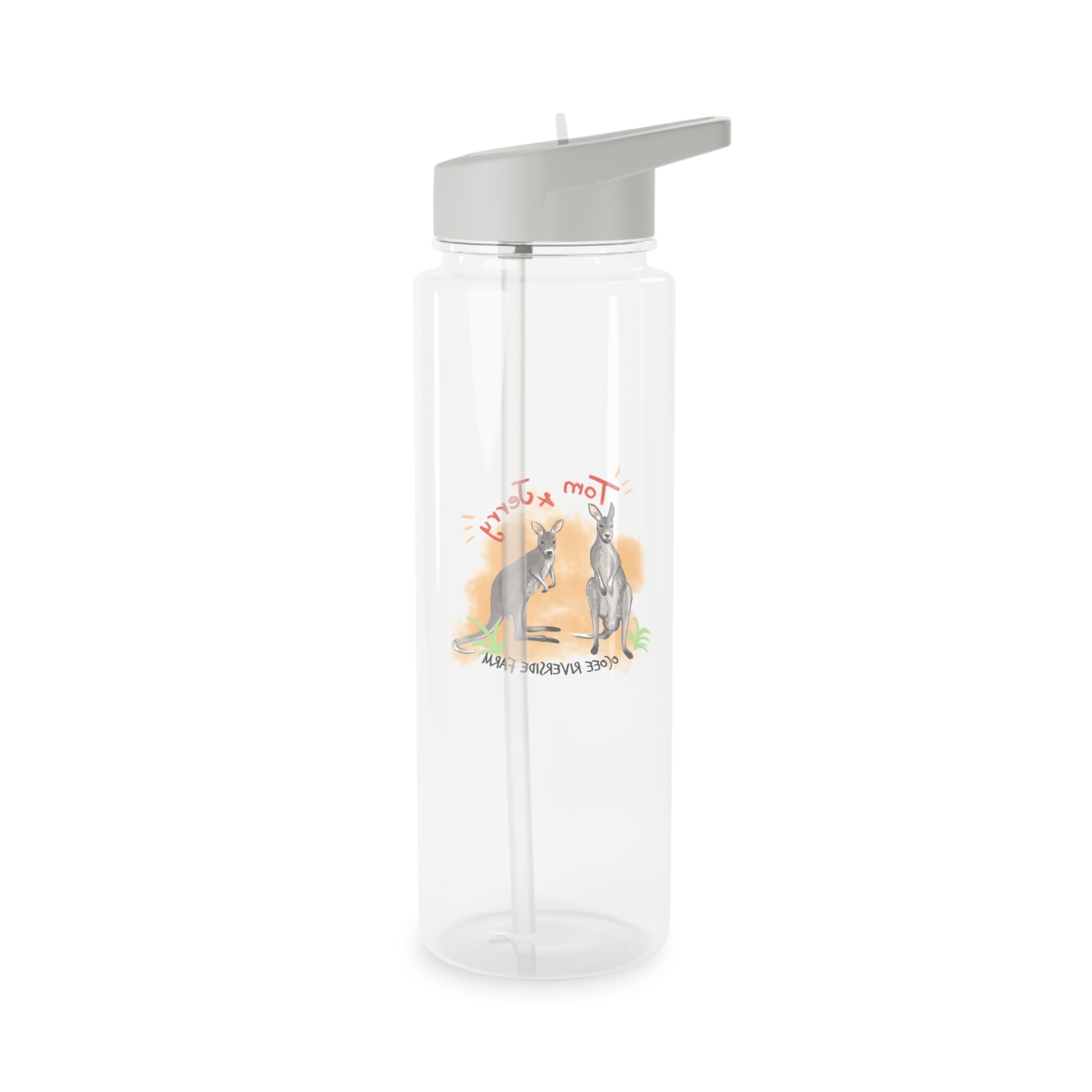 Cute Kangaroo Farm Tritan Water Bottle with Straw
