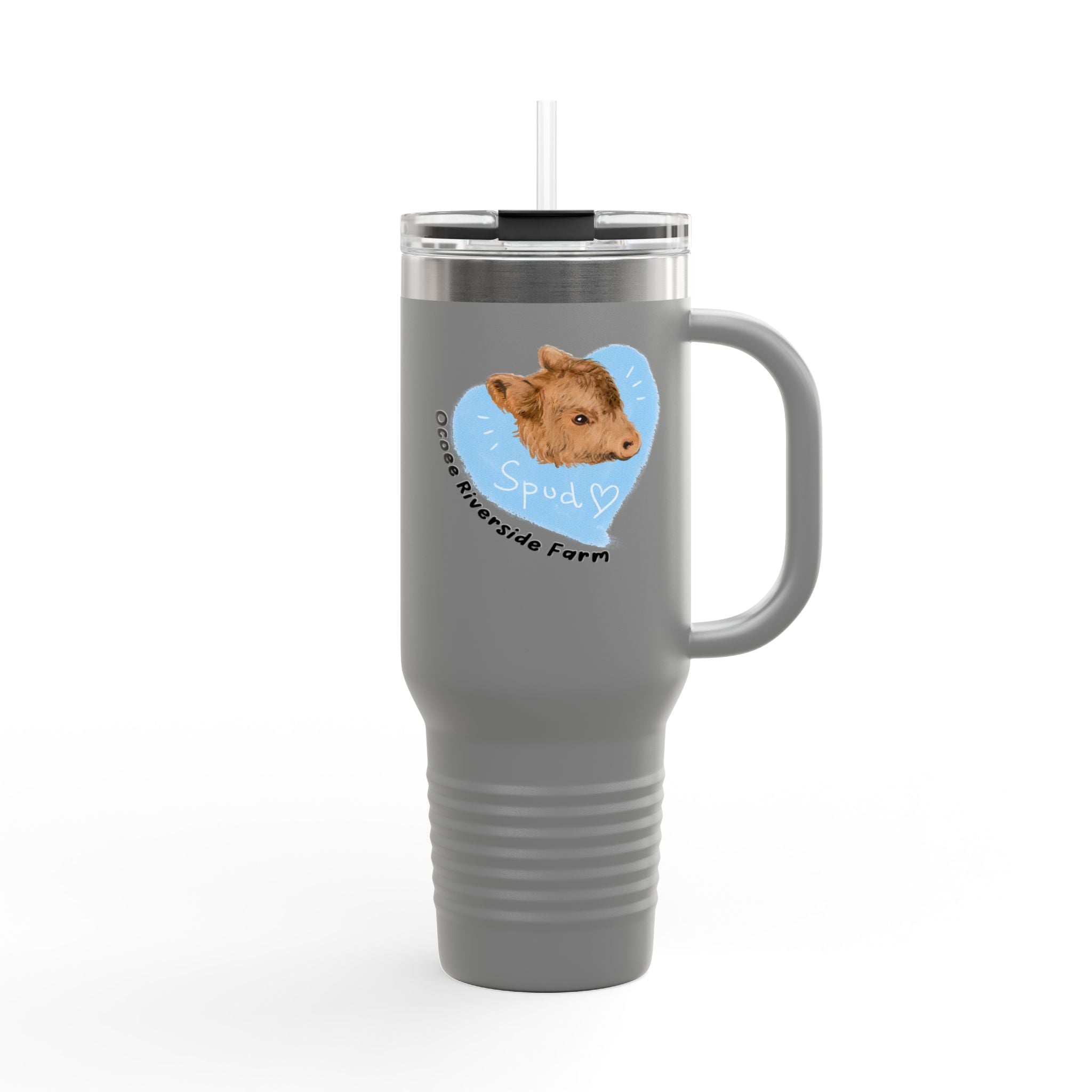 Cute Cow Insulated Travel Mug - 40oz - Perfect for Adventure Lovers!