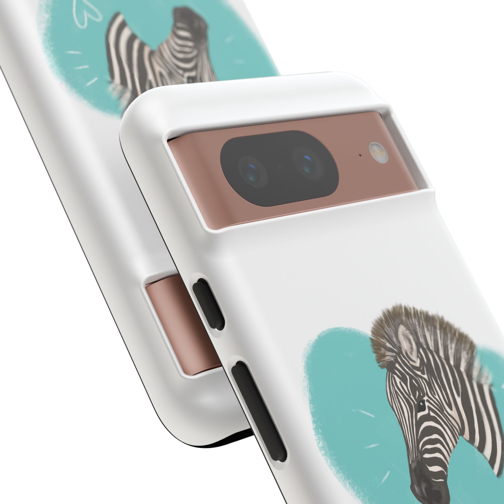 A zebra adorned with the word "Marty" creatively integrated into its stripes at Ocoee Riverside Farm Phone Case