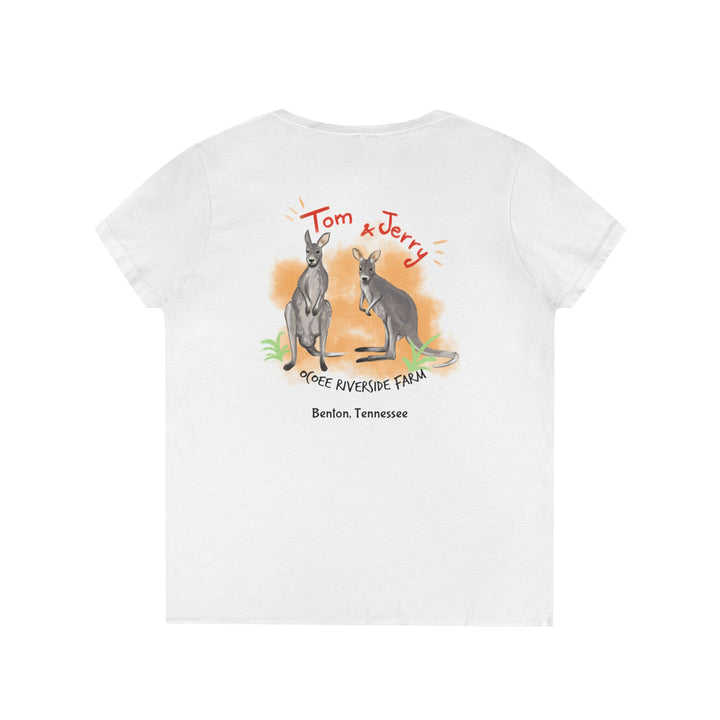 Women’s Spud Heart V-Neck T-Shirt - Ocoee Riverside Farm, Tennessee
