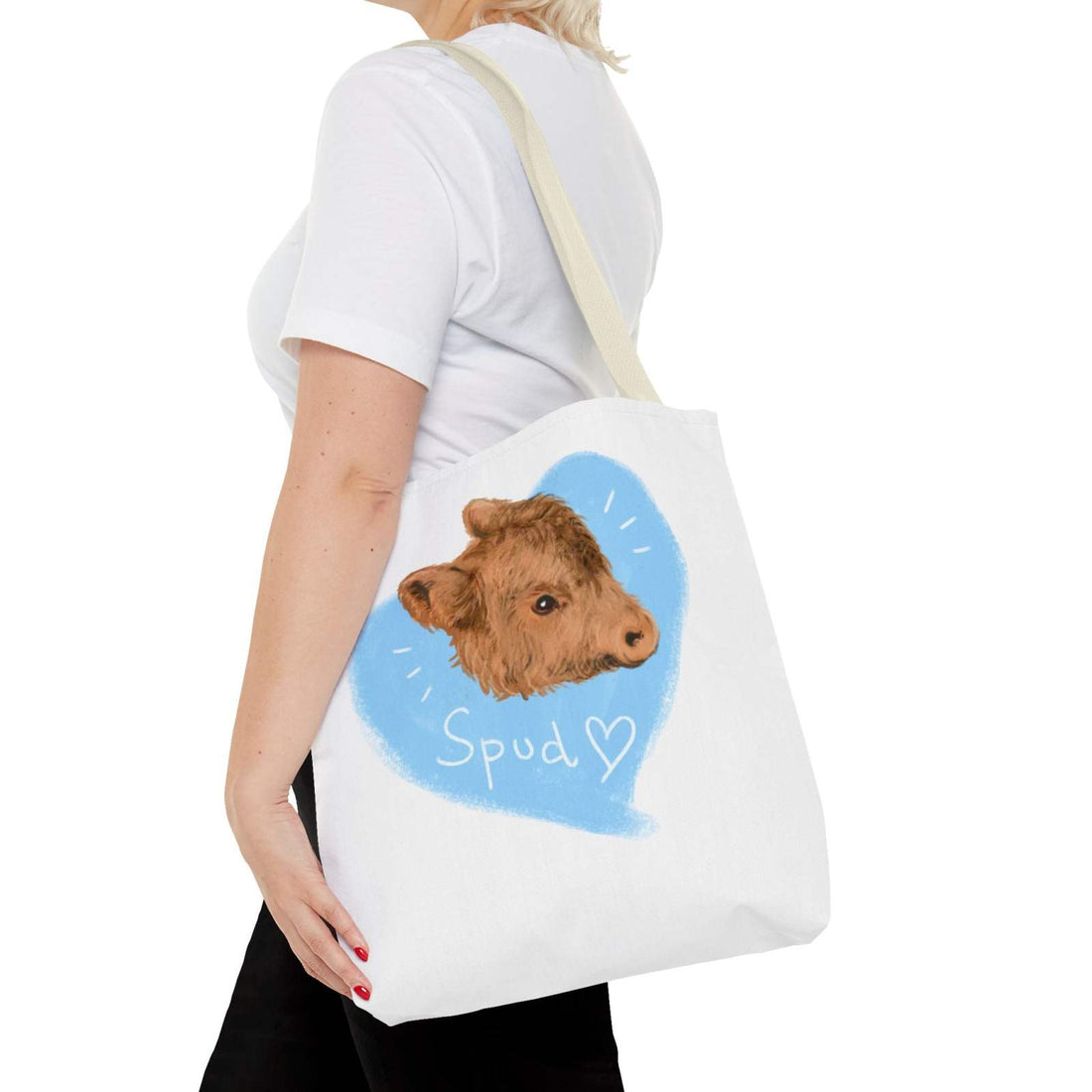 Adorable Spud Cow Tote Bag