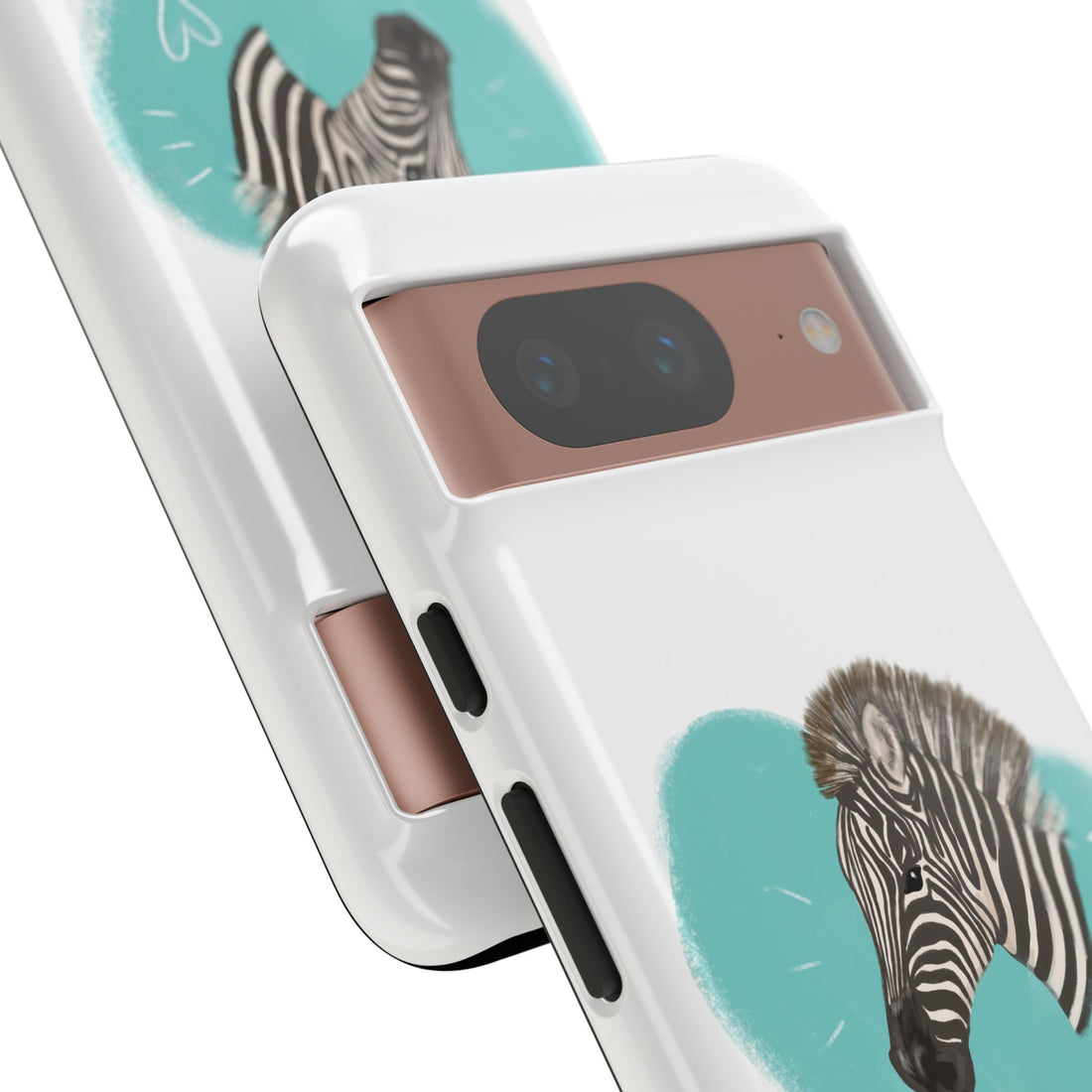 A zebra adorned with the word "Marty" creatively integrated into its stripes at Ocoee Riverside Farm Phone Case