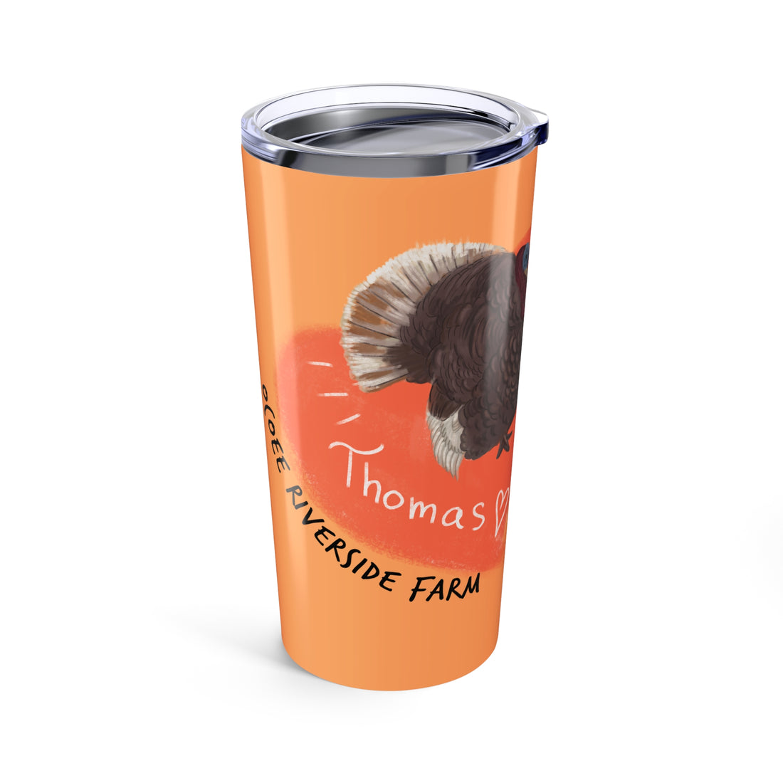 Custom 20oz Tumbler - Riverside Farm Cute Turkey Design