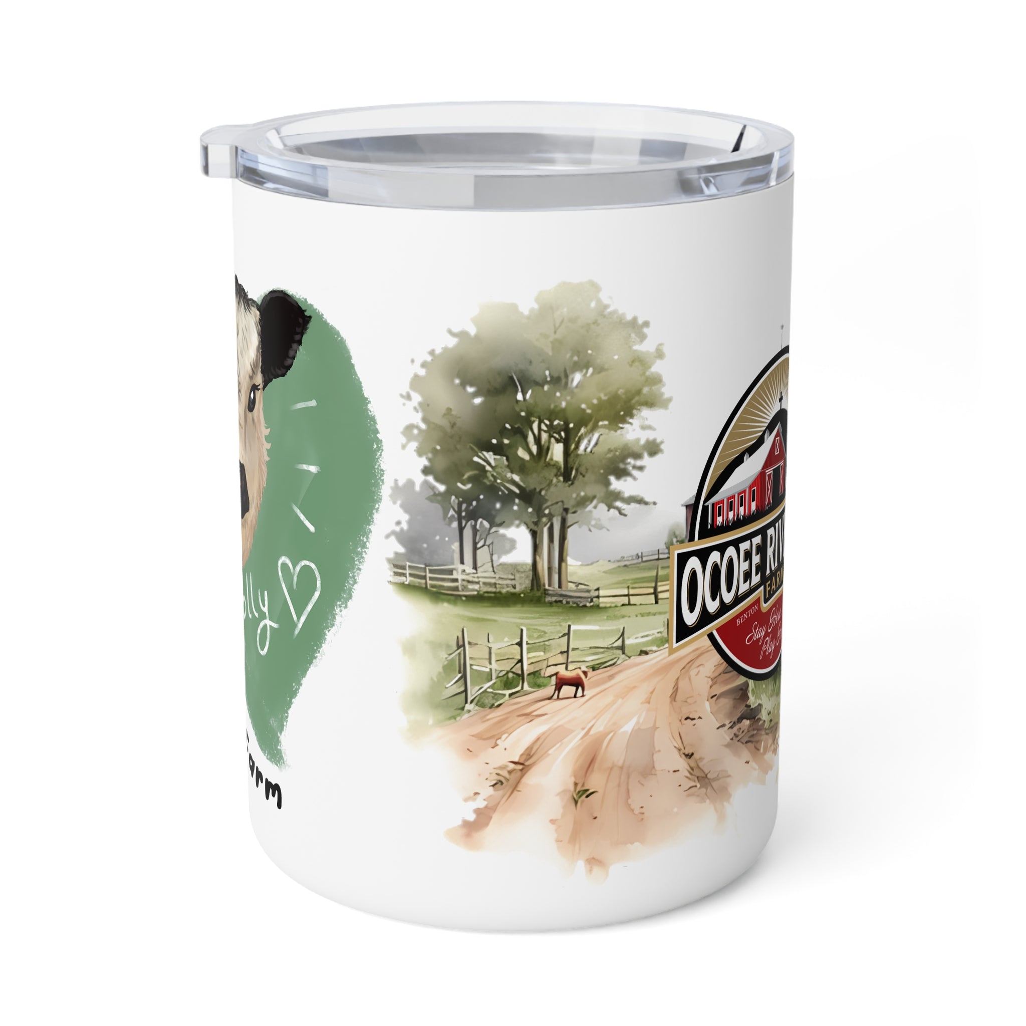 Rustic Farmhouse Insulated Coffee Mug - 10oz with Whimsical Artwork