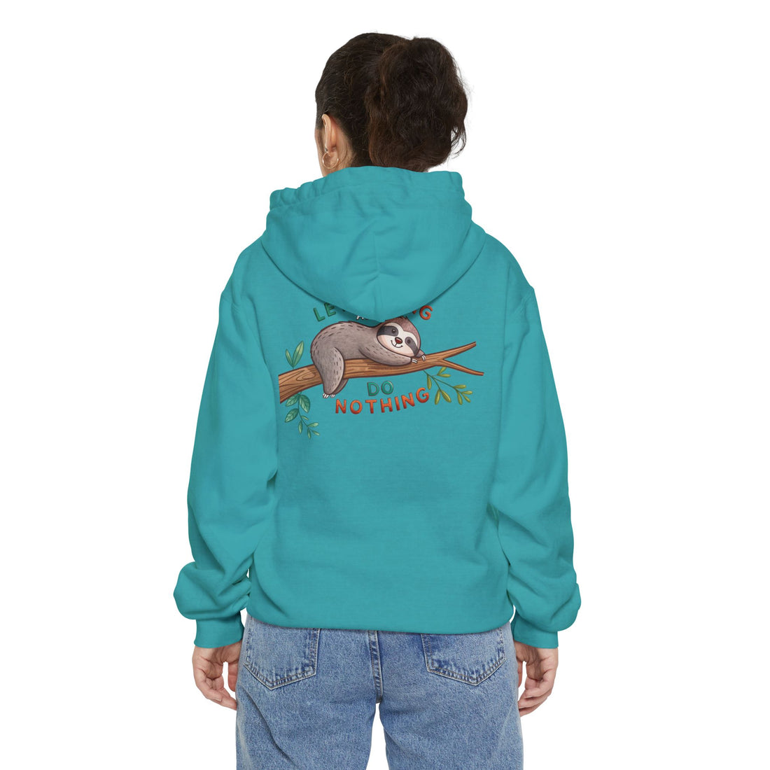 Unisex Hoodie - Let's Hang Sloth Design - Casual Comfort for Nature Lovers