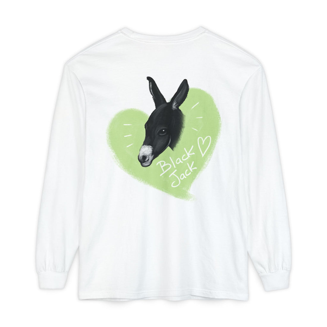 Unisex Long Sleeve Tee with Black Jack Graphic | Cute Animal Lover Shirt