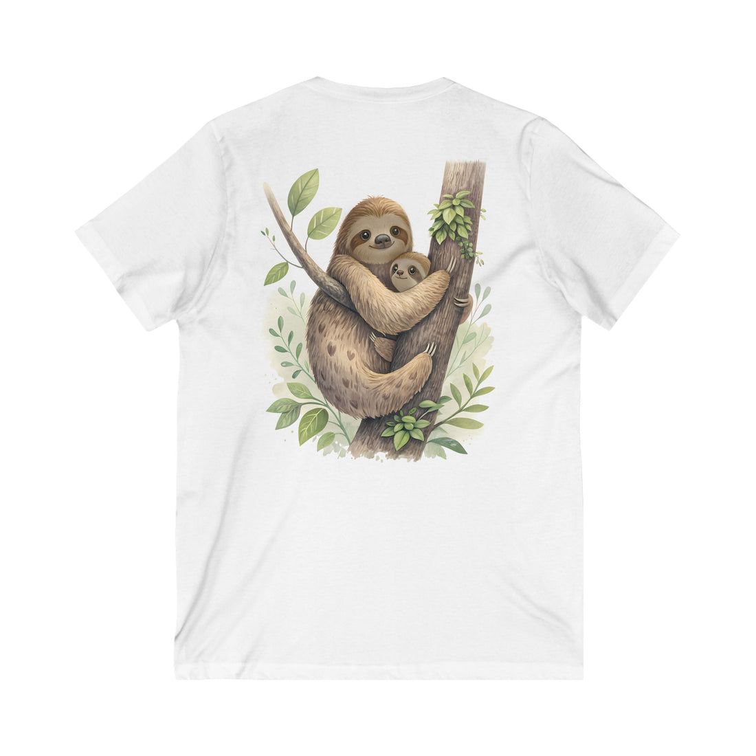 Cute Sloth Hug V-Neck T-Shirt
