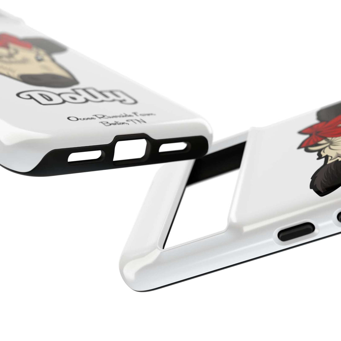 Farmhouse Chic Phone Case with adorable red bow cow, durable design and rustic charm.