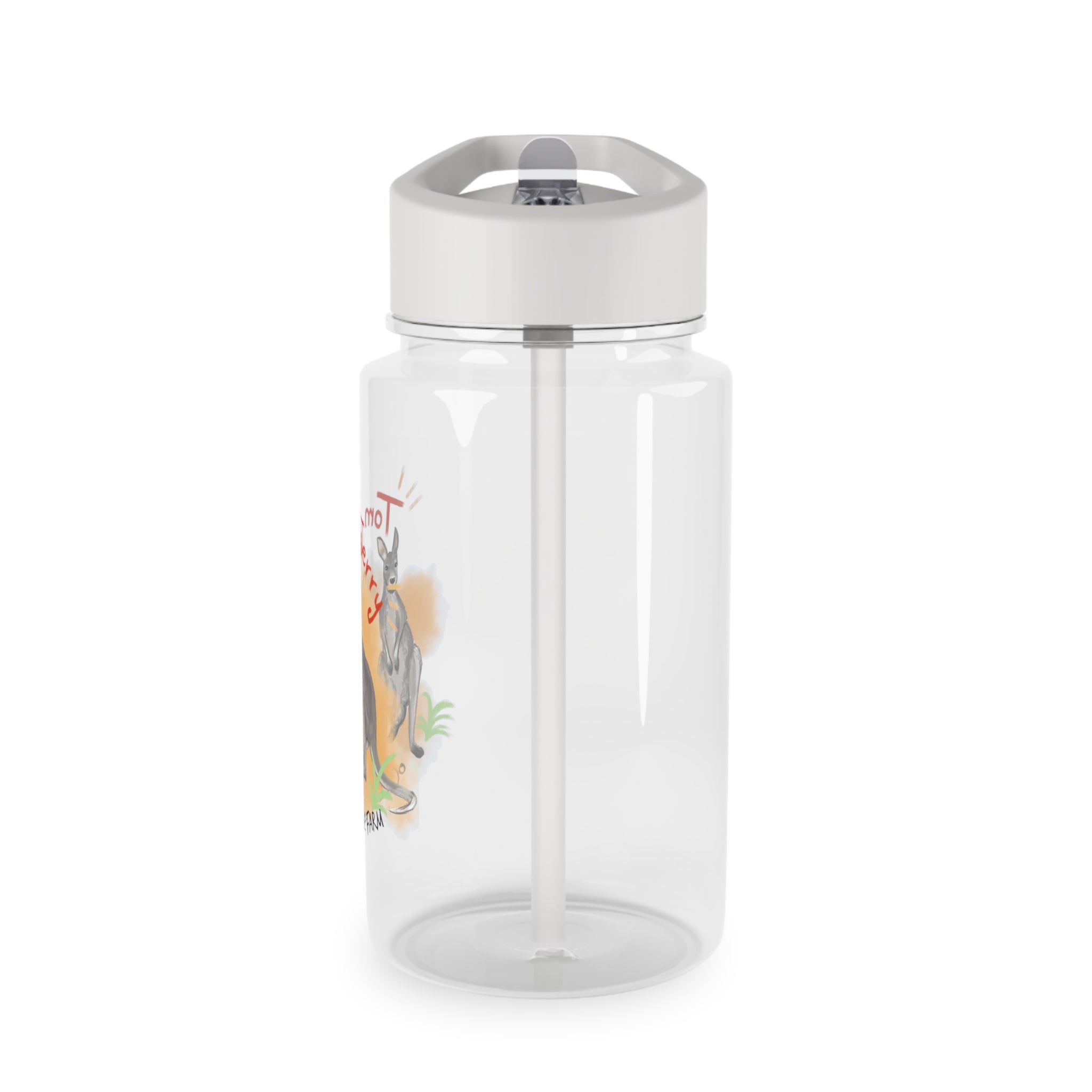 Cute Kangaroo Farm Tritan Water Bottle with Straw