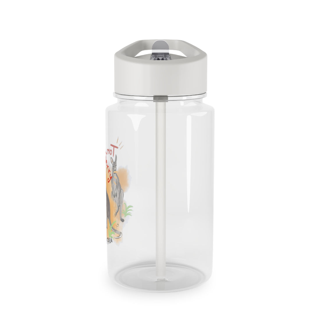Cute Kangaroo Farm Tritan Water Bottle with Straw
