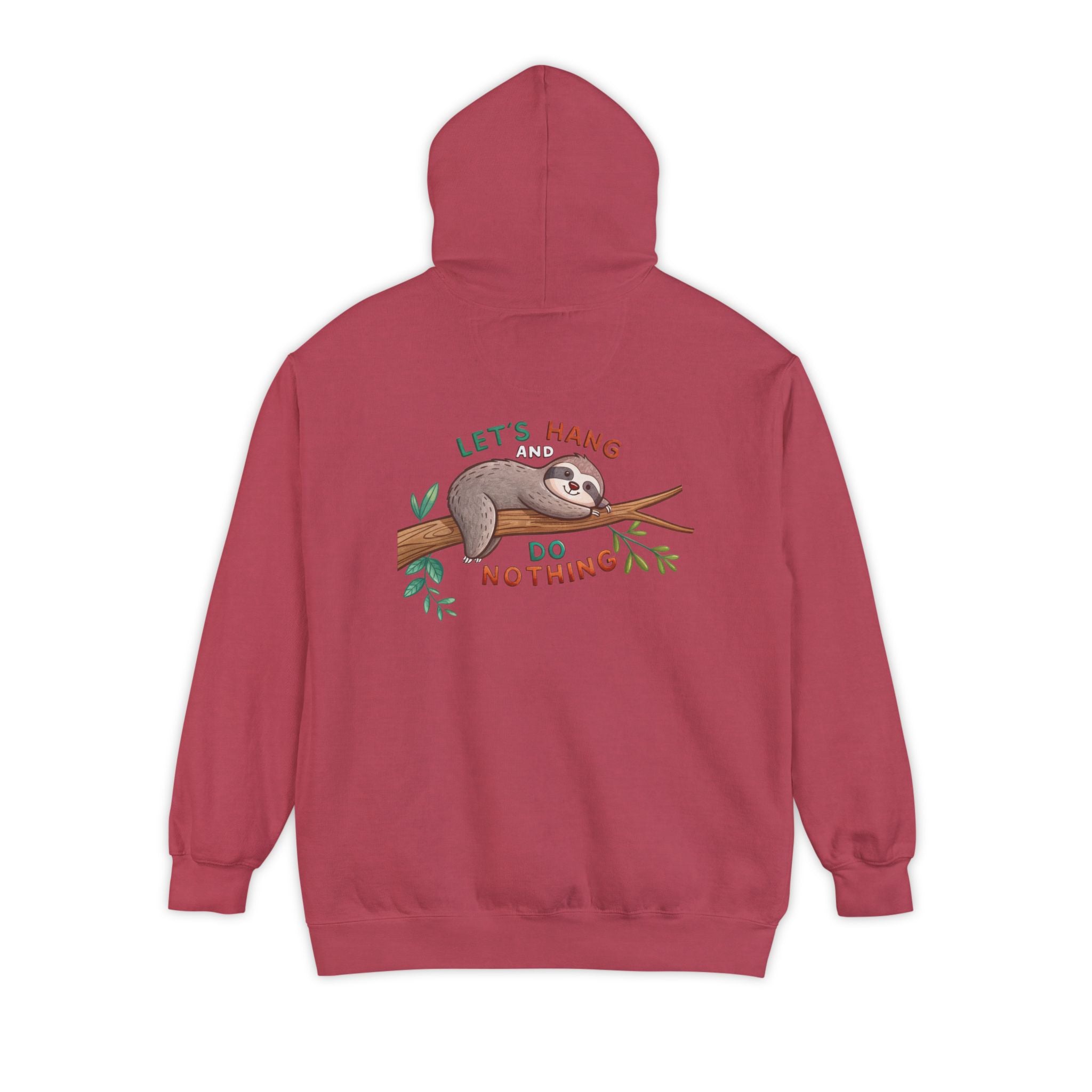 Unisex Hoodie - Let's Hang Sloth Design - Casual Comfort for Nature Lovers