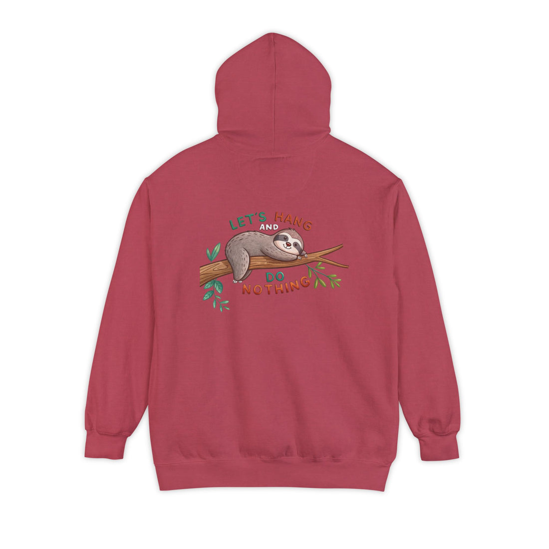 Unisex Hoodie - Let's Hang Sloth Design - Casual Comfort for Nature Lovers