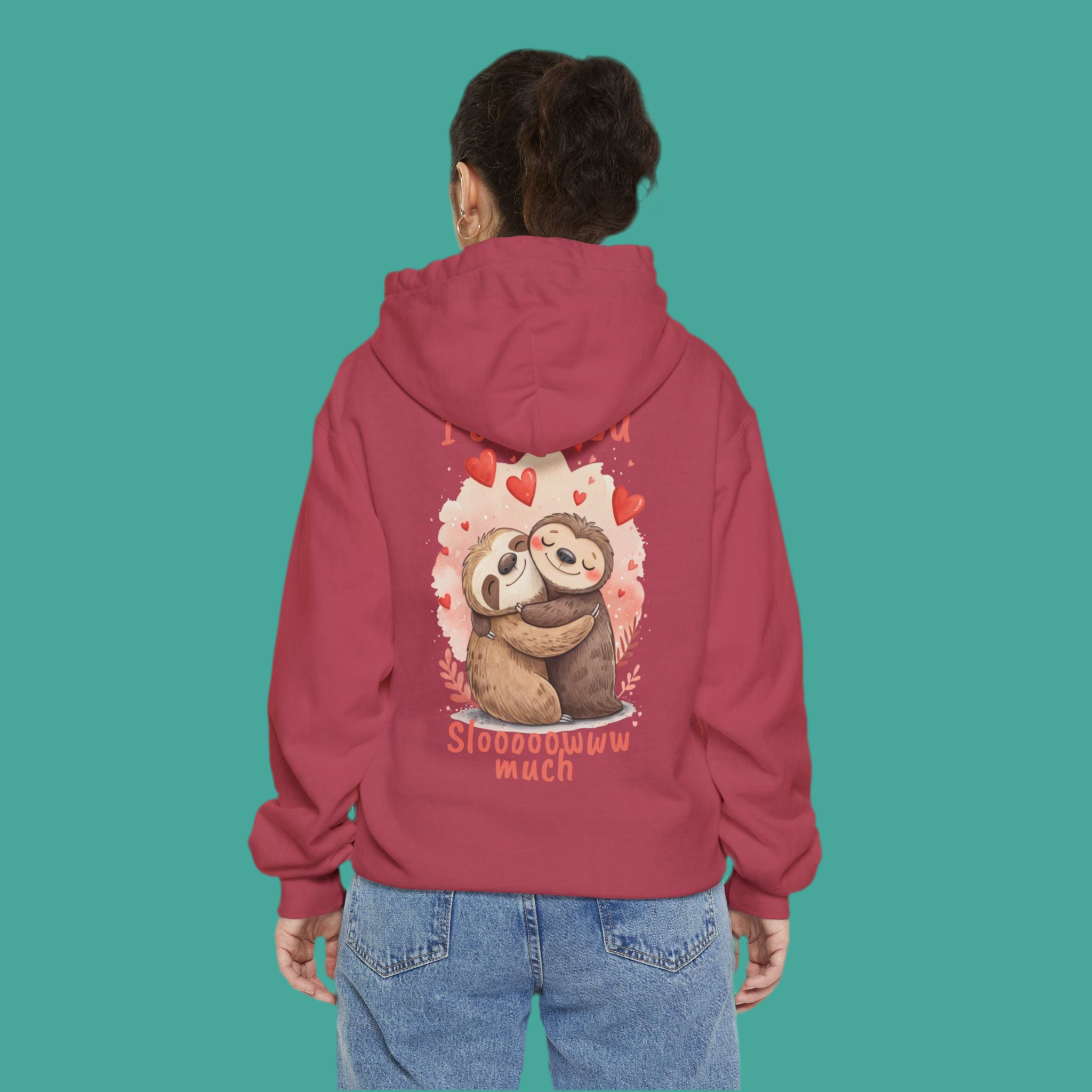 Adorable Sloth Love Hoodie - Unisex Garment-Dyed Hoodie for Warm Feelings and Cuddles