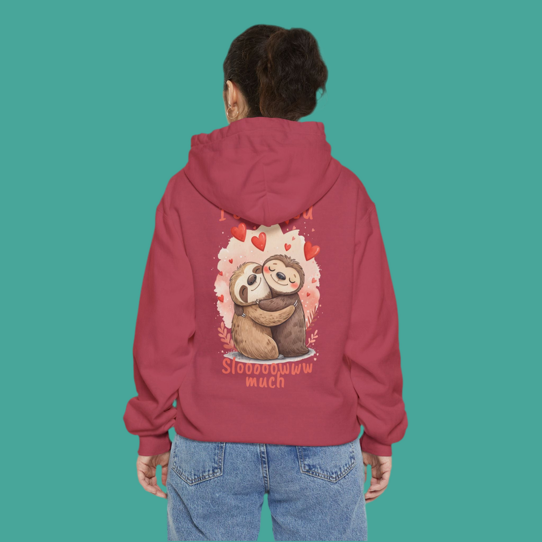 Adorable Sloth Love Hoodie - Unisex Garment-Dyed Hoodie for Warm Feelings and Cuddles
